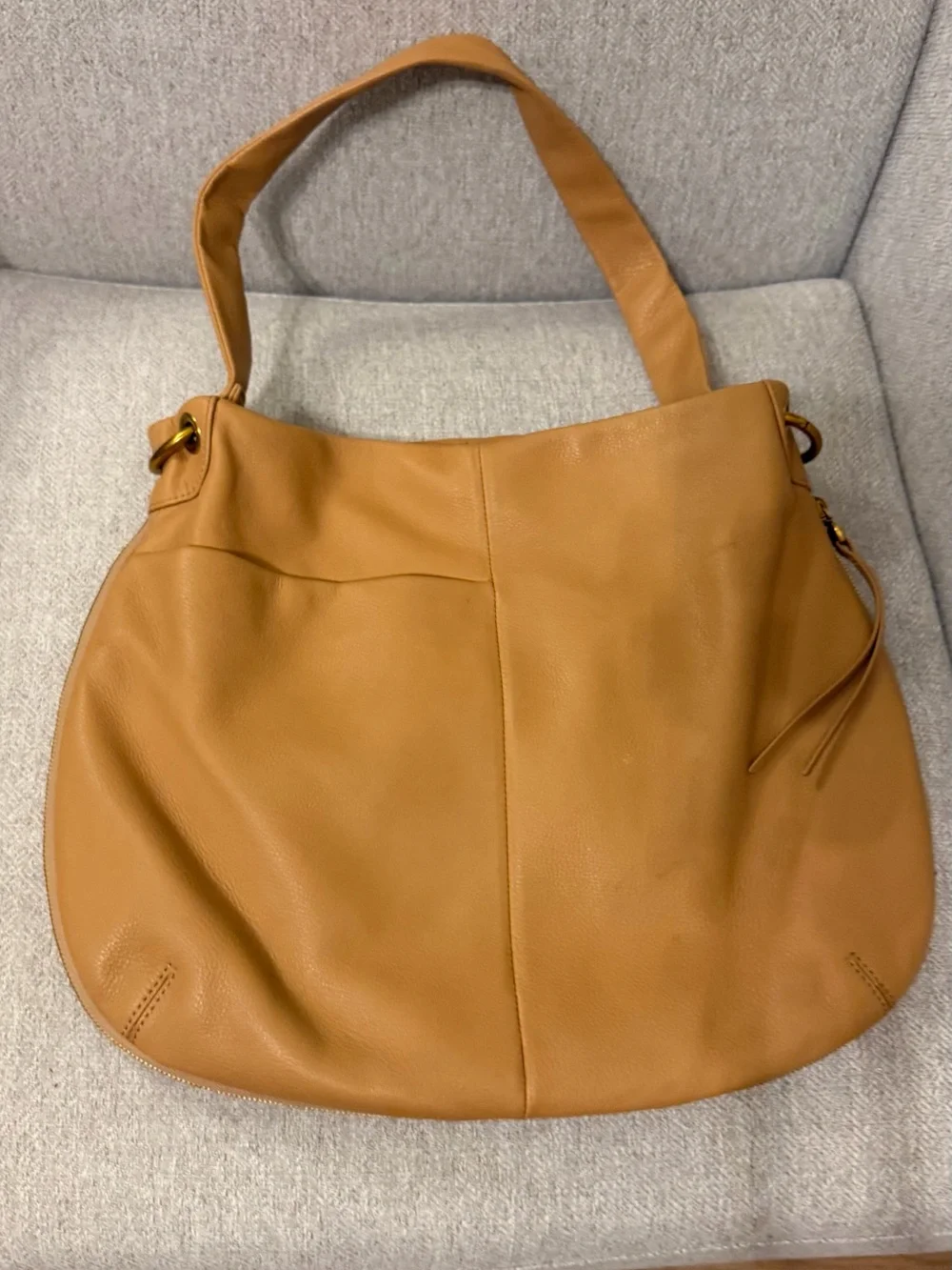 HOBO Genuine Leather Hobo Shoulder Bag Camel Tan Slouchy Large Purse - Picture 9 of 16